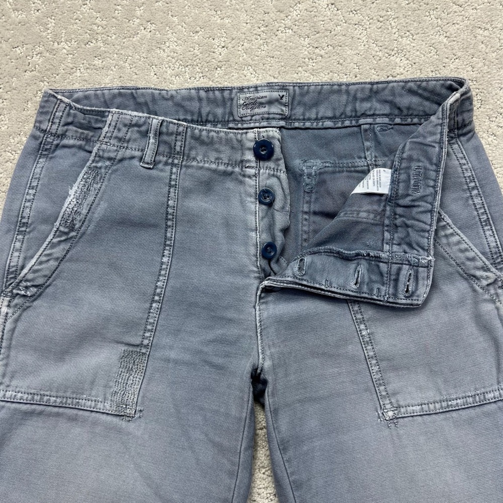 American Eagle Outfitters Utility Pants Womens Size 4 Blue Military Style Cotton
